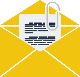 Mail with attachment icon vector