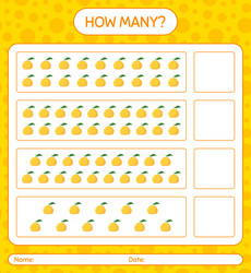 how many counting game with ugli worksheet vector image