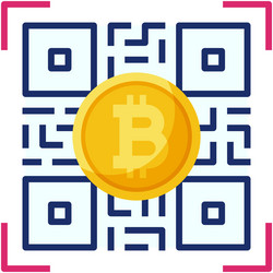 Qr code icon bitcoin related vector