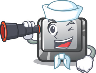 sailor with binocular button c isolated vector