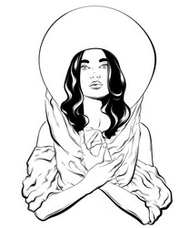 Vintage Girl with Hat Vector Image