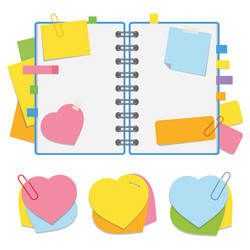 A colored open notepad on the spring with clean vector