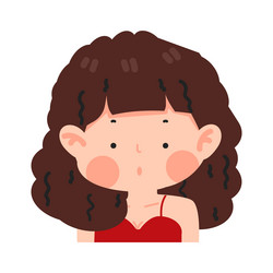 cute cartoon girl face vector