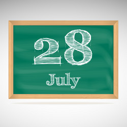 July 28 day calendar school board date vector