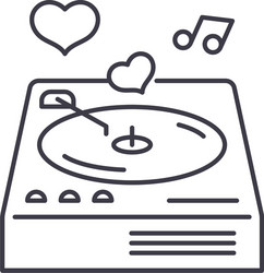 Music lover icon linear isolated vector