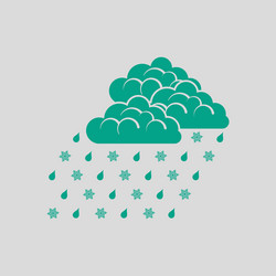 rain with snow icon vector