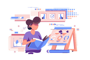 statistician working with documents vector image