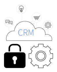cloud-based crm with security automation vector image