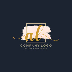 Initial al handwriting logo with circle template Vector Image