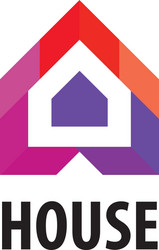 logo house in the form of arrows vector