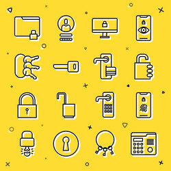 set line house intercom system mobile vector image