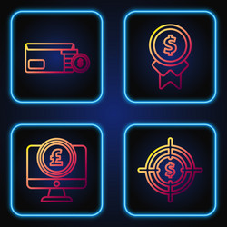 Set line target with dollar symbol computer vector