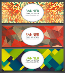 Abstract banners set with different patterns vector