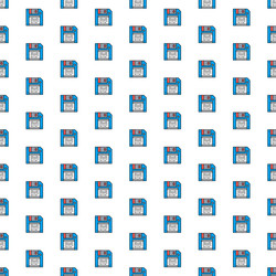 save diskette pattern with various icons vector image