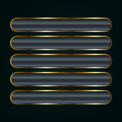 group of five luxury buttons dark ui ux vector image