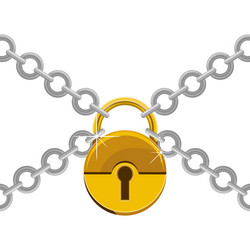 Padlock with chain vector