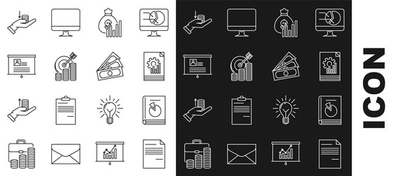 set line document user manual with graph chart vector image
