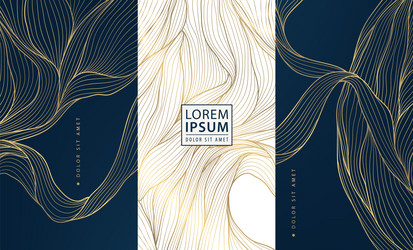 set of abstract modern wave pattern vector image