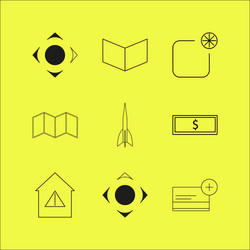 web linear icon set simple outline icons vector image