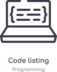 code listing outline icon isolated line from vector image