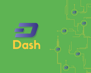 dash blockchain circuit technology background vector image