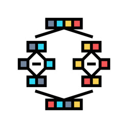 Mergesort algorithm color icon vector