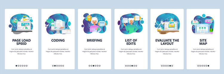 mobile app onboarding screens web page loading vector image