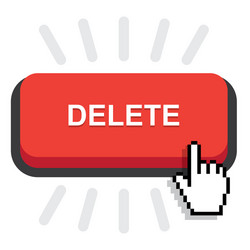 Red Delete Button on White vector image