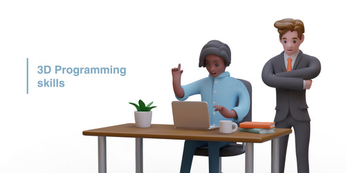 3d programming skills concept professional vector
