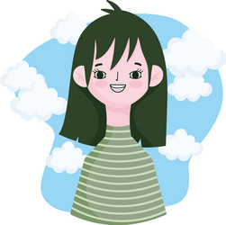 happy girl avatar vector