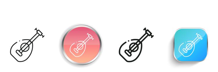 lute icon thin linear regular and button style vector image