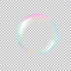 Realistic soap bubble set with rainbow reflection Vector Image