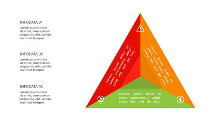 Triangle with 3 elements infographic template Vector Image