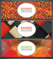 abstract banners set with different patterns vector image