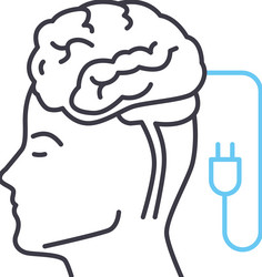 Brain personality line icon outline symbol vector