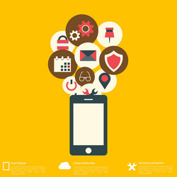 flat abstract background with web icons interface vector image