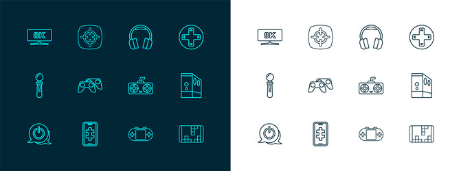 set line game controller or joystick mobile vector image