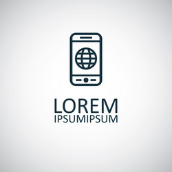 Smartphone globe icon for web and ui vector