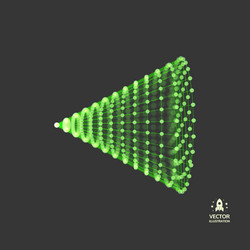 cone with connected lines and dots abstract 3d vector