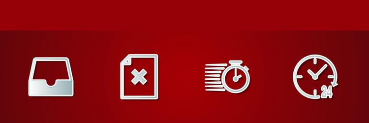 set social media inbox delete file document vector image