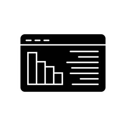 website with report and diagram solid icon online vector