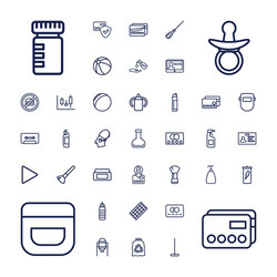 37 plastic icons vector