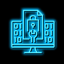 Closed source software neon glow icon vector