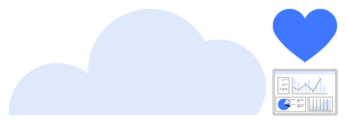 cloud storage with data analytics dashboard vector image
