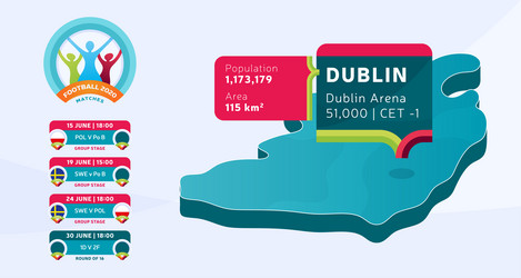 isometric republic ireland country map tagged vector