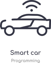 Smart car outline icon isolated line from vector