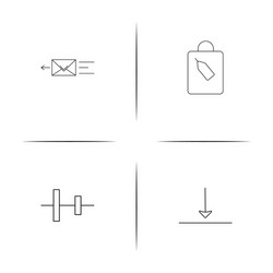 Web and text simple linear icon setsimple outline vector