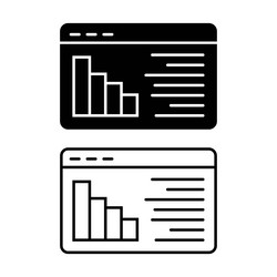 Website with report and diagram line solid vector