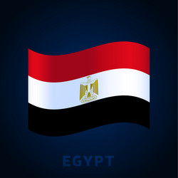 egypt wave flag waving national official colors vector