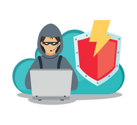 hacker and security system design vector image
